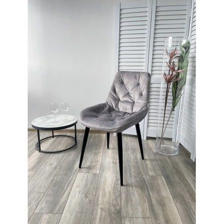 Стул VESTA PK6015-03 (VBP203) античный cеребристо-серый, велюр / черный каркас М-City