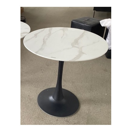 Стол SOLO 80 Белый мрамор G-1, стекло / черный M-city