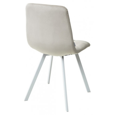 Стул CHILLI SQUARE G108-06 серебристо-серый, велюр/ белый каркас М-City