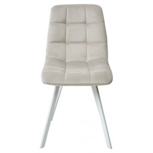 Стул CHILLI SQUARE G108-06 серебристо-серый, велюр/ белый каркас М-City