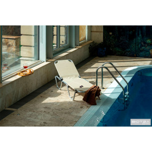 Шезлонг Dias алюминиевый, бежевый