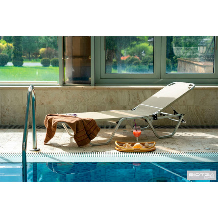 Шезлонг Dias алюминиевый, бежевый