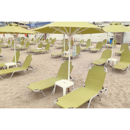 Шезлонг Dias алюминиевый, бежевый