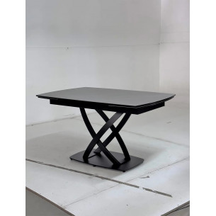 Стол FOGGIA 140 KL-136 Серый мрамор матовый, итальянская керамика/ черный каркас М-City