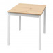 Стол INGO ИНГУ 750 х 750 опора белый лак/столешница бесцветный лак Profi