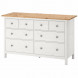 Комод с 8 ящиками КАНТРИ (ХЕМНЭС) белый/светло-коричневый (2 уп.)