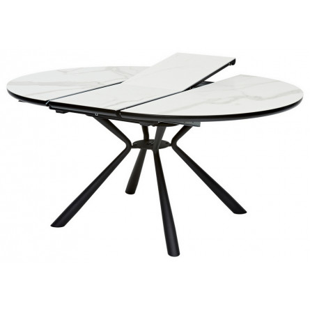 Стол VOLAND BIANCO TL-45 испанская керамика/ BLACK "белый мрамор" М-City