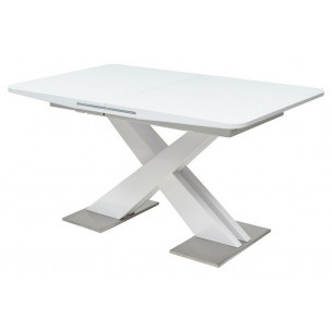 Стол CONTI 140 WHITE GLASS белый глянец М-City
