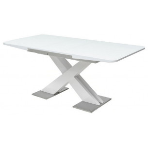 Стол CONTI 140 WHITE GLASS белый глянец М-City