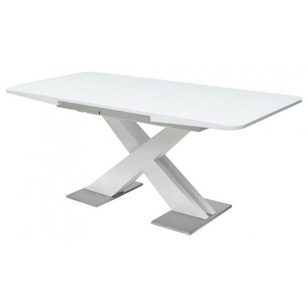 Стол CONTI 140 WHITE GLASS белый глянец М-City