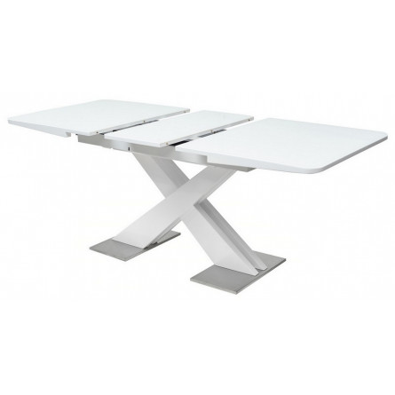 Стол CONTI 140 WHITE GLASS белый глянец М-City