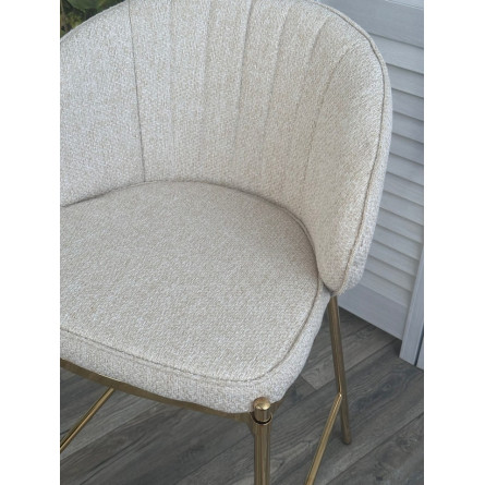 Полубарный стул WENDY TRF-11 светло-бежевый, ткань / золотой каркас (H65) М-City