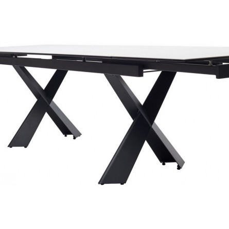 Стол ORISTANO 200 MARBLES KL-99 Белый мрамор матовый, итальянская керамика/ черный каркас, ®DISAUR