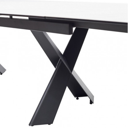 Стол ORISTANO 200 MARBLES KL-99 Белый мрамор матовый, итальянская керамика/ черный каркас, ®DISAUR