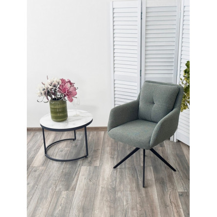 Стул MEADOW 360 град. поворот. Зеленый Lake-352, ткань / черный каркас / Товарный знак DISAUR