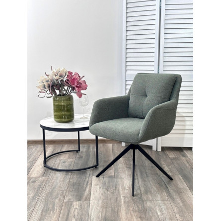 Стул MEADOW 360 град. поворот. Зеленый Lake-352, ткань / черный каркас / Товарный знак DISAUR