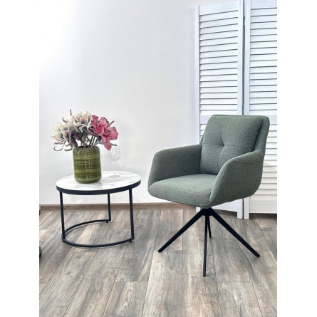 Стул MEADOW 360 град. поворот. Зеленый Lake-352, ткань / черный каркас / Товарный знак DISAUR