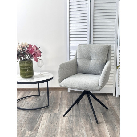 Стул MEADOW 360 град. поворот. Серый Lake-450, ткань / черный каркас / Товарный знак DISAUR