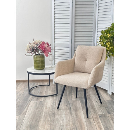 Стул VALLEYS Бежевый Lake-110, ткань / черный каркас / Товарный знак DISAUR