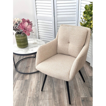 Стул VALLEYS Бежевый Lake-110, ткань / черный каркас / Товарный знак DISAUR