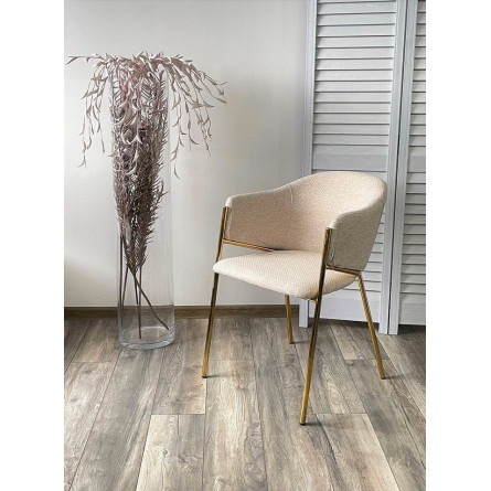 Стул DILL TRF-11 светло-бежевый, ткань/ золотой каркас М-City