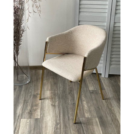 Стул DILL TRF-11 светло-бежевый, ткань/ золотой каркас М-City