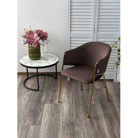 Стул DILL MOMO-05 тауп, велюр "беспальчиковый"/ золотой каркас М-City