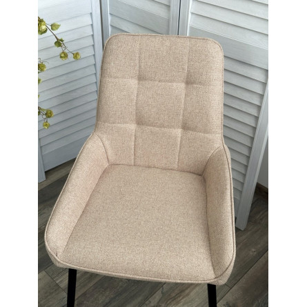 Стул CARACAS Barrel-09 Бежевый, ткань / черный каркас / Товарный знак DISAUR