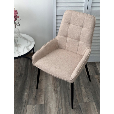 Стул CARACAS Barrel-09 Бежевый, ткань / черный каркас / Товарный знак DISAUR