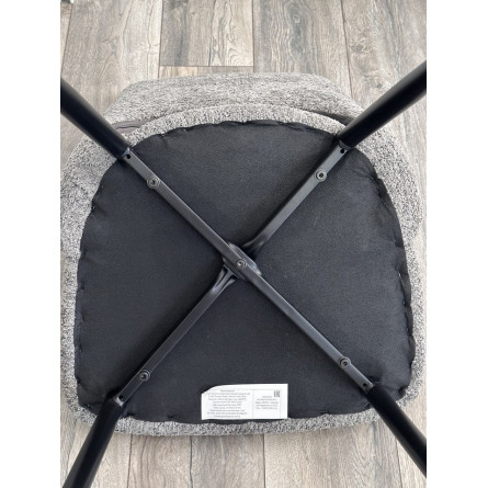 Стул JANETY UF998-01 белый, букле / черный каркас / Товарный знак DISAUR