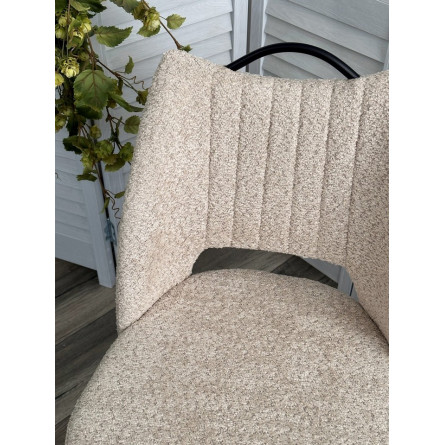 Стул JANETY UF998-04 бежевый, букле / черный каркас/ Товарный знак DISAUR