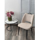 Стул JANETY UF998-04 бежевый, букле / черный каркас/ Товарный знак DISAUR Стул JANETY UF998-04 бежевый, букле / черный каркас/ Товарный знак DISAUR