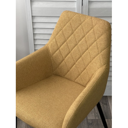 Стул NOVARA Barrel-48 Горчичный, ткань / черный каркас / Товарный знак DISAUR