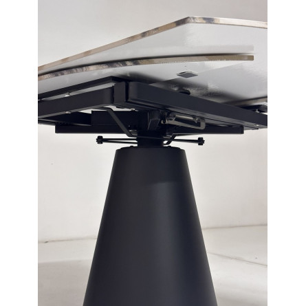 Стол TERAMO 135 GLOSS GRAND JADE SOLID CERAMIC, керамика, поворотн.механизм / Черный каркас, ®DISAUR