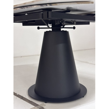 Стол TERAMO 135 GLOSS GRAND JADE SOLID CERAMIC, керамика, поворотн.механизм / Черный каркас, ®DISAUR