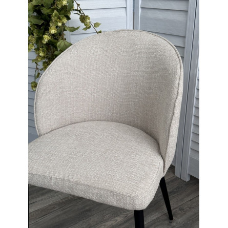 Стул GLORIA White CHACHA-140, ткань/ черный каркас, ®DISAUR