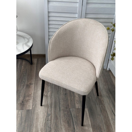 Стул GLORIA White CHACHA-140, ткань/ черный каркас, ®DISAUR