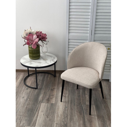 Стул GLORIA White CHACHA-140, ткань/ черный каркас, ®DISAUR