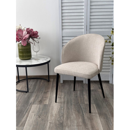 Стул GLORIA White CHACHA-140, ткань/ черный каркас, ®DISAUR