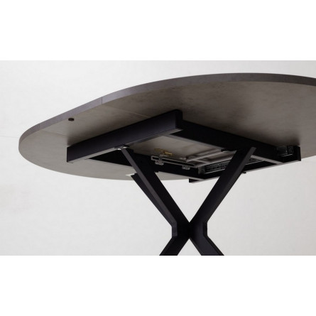 Стол ВЕГА D110 раскладной Бетон Чикаго темно-серый/ черный каркас М-City