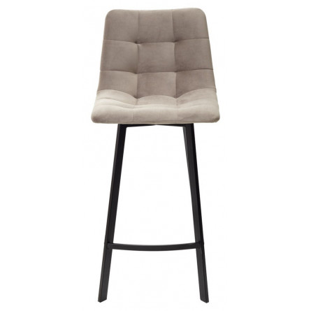 Полубарный стул CHILLI-QB SQUARE латте 25, велюр / черный каркас (H66cm) М-City