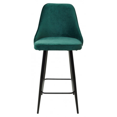 Полубарный стул NEPAL-PB ЗЕЛЕНЫЙ 19, велюр/ черный каркас (H68cm) М-City