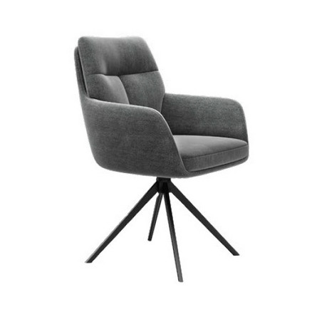 Стул MOON 360 град. поворот. Серый Family-022, ткань / черный каркас / Товарный знак DISAUR