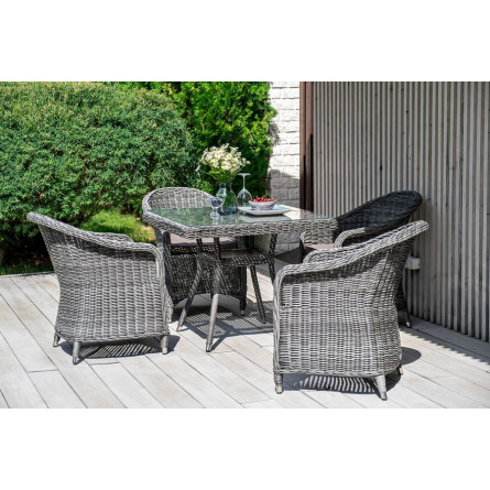 "Равенна" плетеное кресло из искусственного ротанга, цвет графит