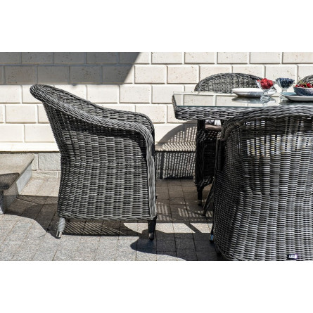 "Равенна" плетеное кресло из искусственного ротанга, цвет графит