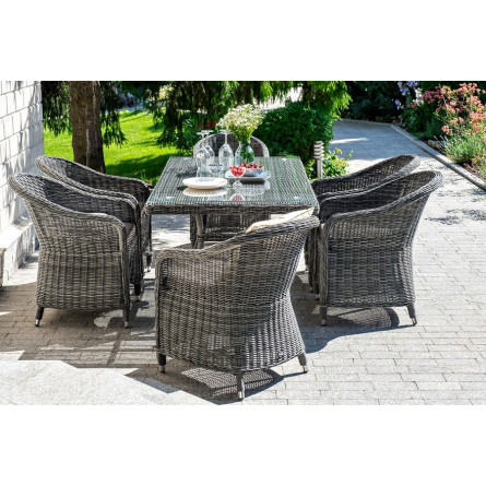 "Равенна" плетеное кресло из искусственного ротанга, цвет графит