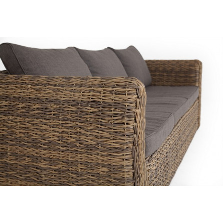 "Кальяри" диван из искусственного ротанга (гиацинт) трехместный, цвет соломенный