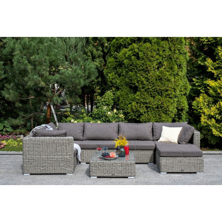 "Лунго" журнальный столик плетеный (гиацинт), цвет серый