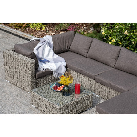 "Лунго" журнальный столик плетеный (гиацинт), цвет серый