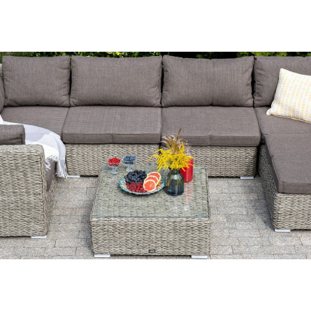 "Лунго" модуль диванный прямой с подушками, цвет cерый (гиацинт)